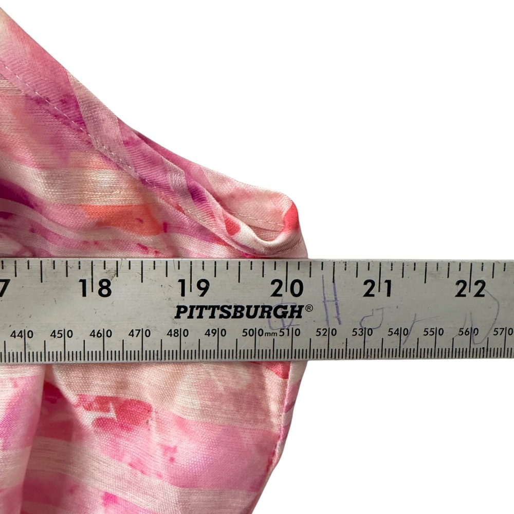 Ramy Brook Linen Pink Watercolor Stripe Smocked Halter Mini Dress Size Medium - Picture 8 of 9